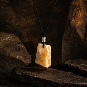 Yellow Calcite Crystal Pendant