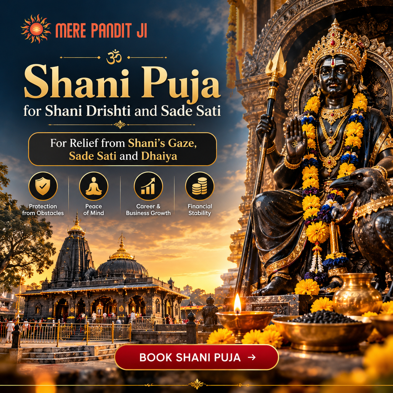 Shani Puja for Shani Drishti and Sade Sati